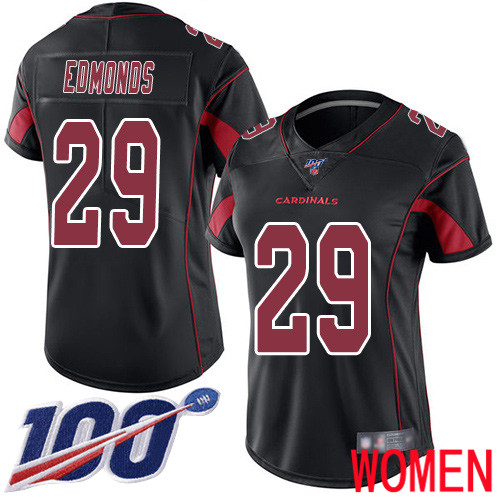 Arizona Cardinals Limited Black Women Chase Edmonds Jersey NFL Football #29 100th Season Rush Vapor Untouchable->women nfl jersey->Women Jersey